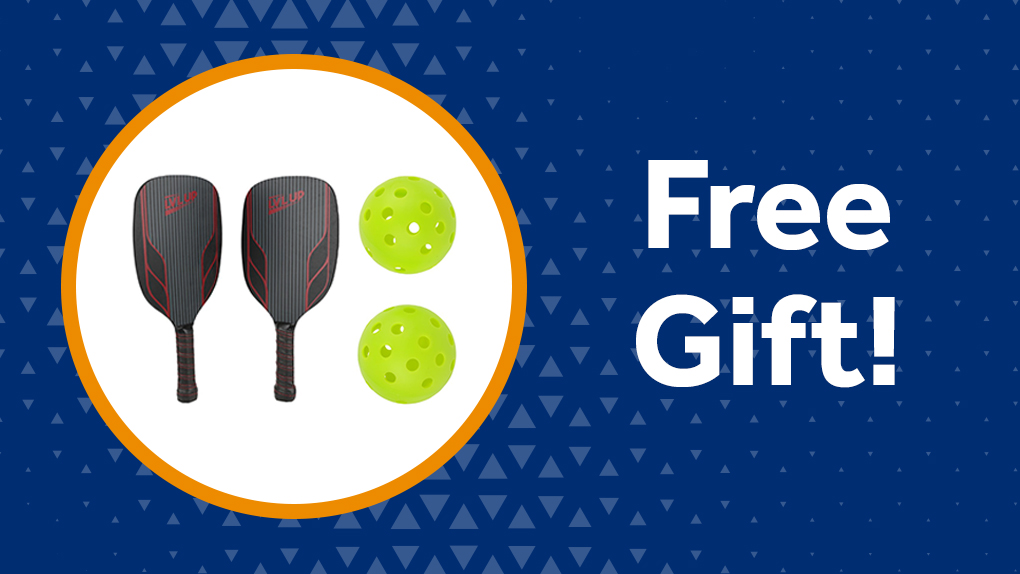 4-piece pickleball set, available as a free checking gift from Gate City Bank.
