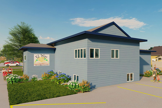 : a rendering of El Way Child Care and Learning Center, a daycare Gate City Bank partnered with to secure multiple loans