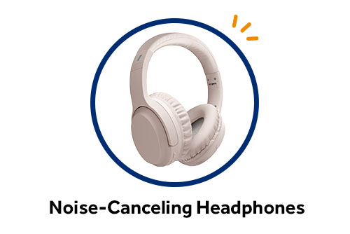 Tan Case Logic noise-canceling headphones available as a free checking gift from Gate City Bank