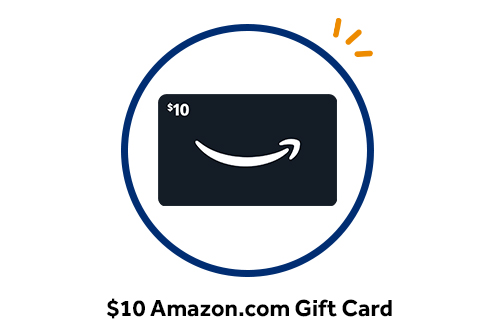 $10 Amazon.com gift card, available as a special checking gift from Gate City Bank.