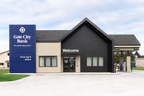 Exterior view of Gate City Bank's welcoming location at 11 1st Street SE in Mayville, ND